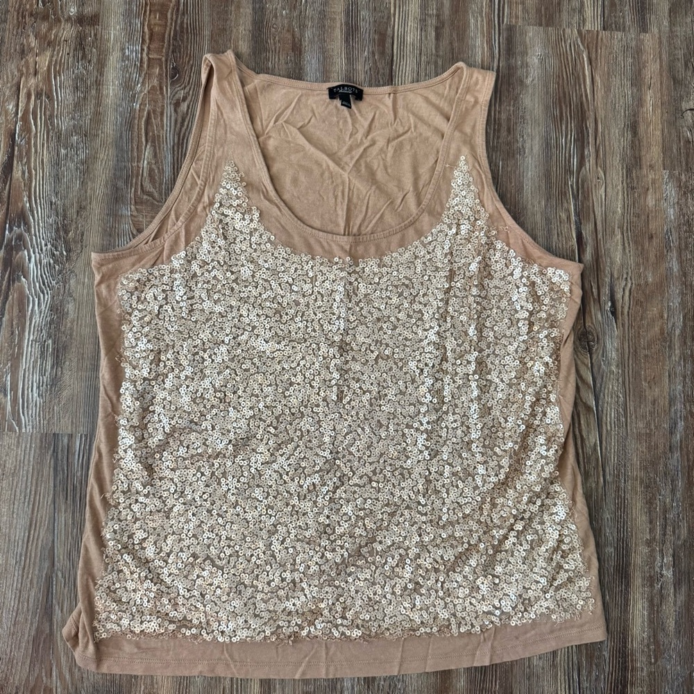 Talbots Beige Sequin Tank Top
